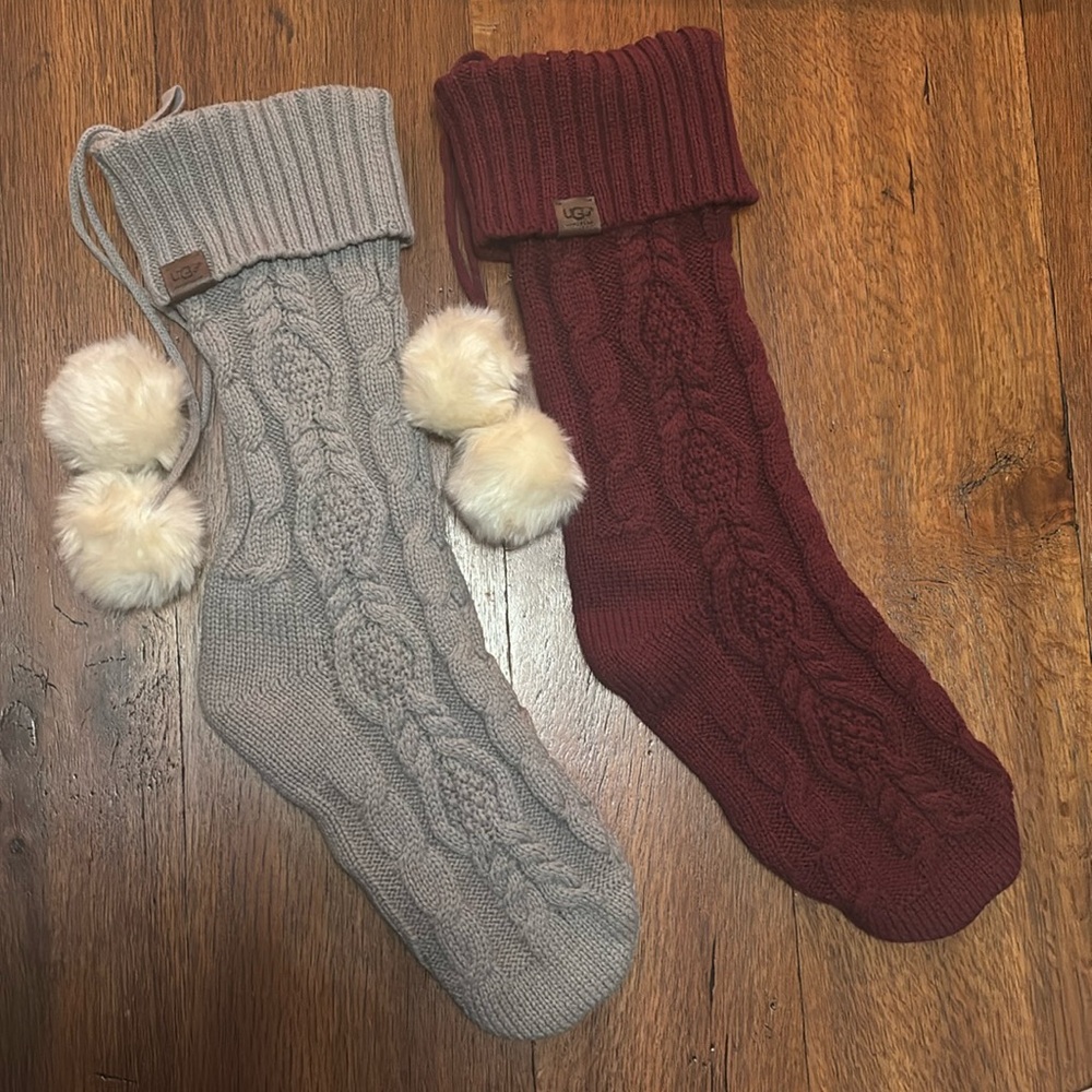 UGG pair of Cable Knit Christmas stockings-set